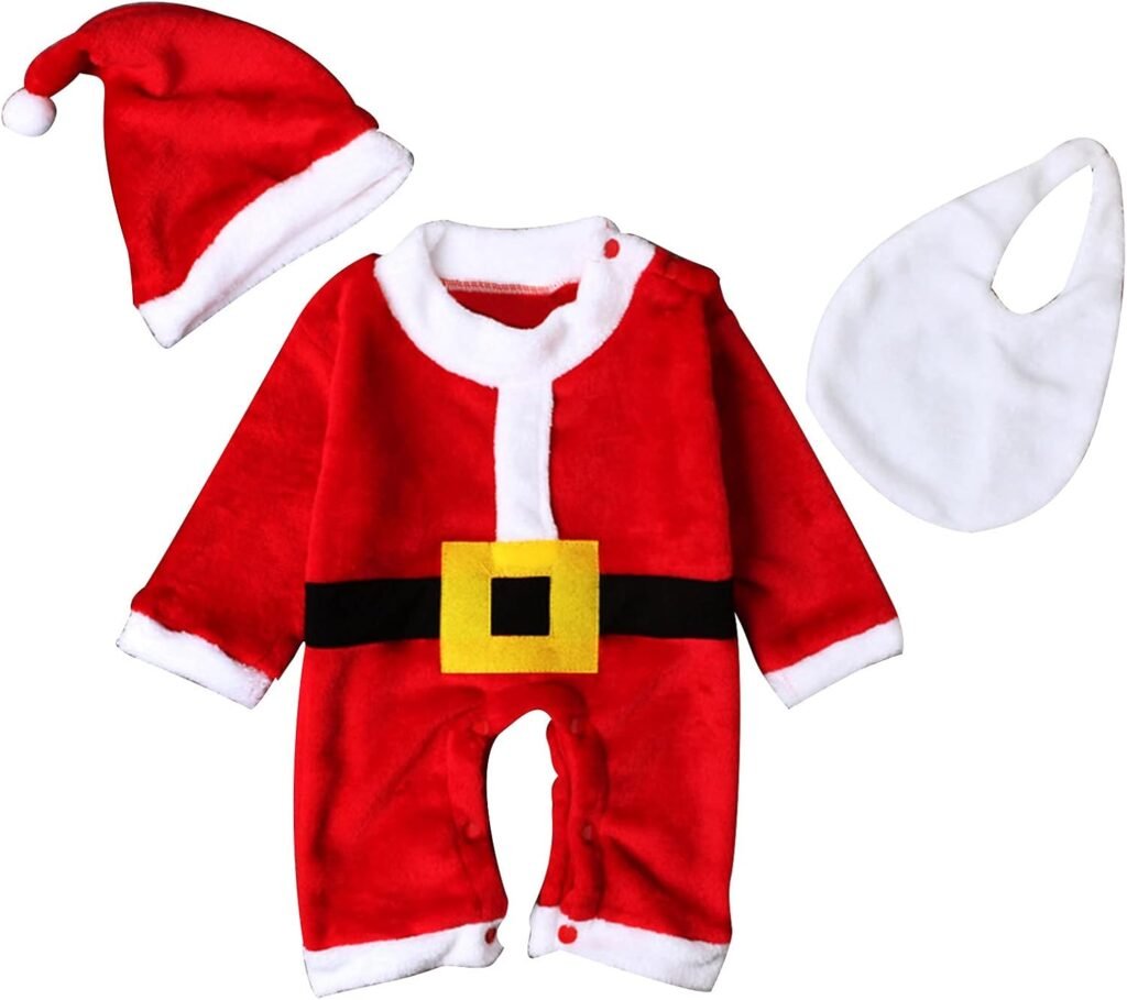 Unisex Santa Costume Baby Girl Boy Christmas Romper Jumpsuit Long Sleeve Bodysuit Mustache Xmas Hat 3PCS Cosplay Outfits Festive Christmasthemed Baby Clothing Unisex Santa Costume Baby Girl Boy Christmas Romper Jumpsuit Long Sleeve Bodysuit Mustache Xmas Hat 3PCS Cosplay Outfits Festive Christmasthemed Baby Clothing