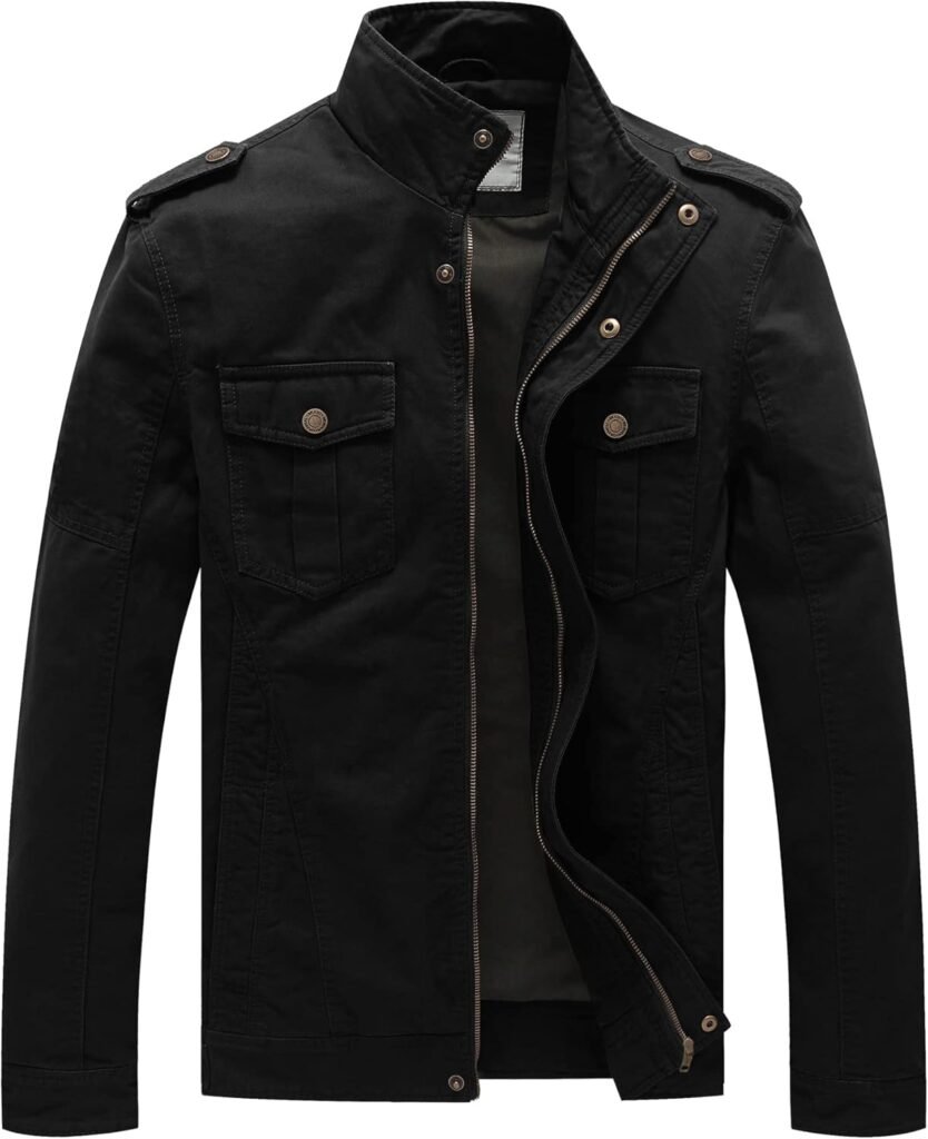 WenVen Men’s Lightweight Cotton Jacket Casual Leisure Jackets Stand Collar Jackets Outdoor Windproof Jackets WenVen Men’s Lightweight Cotton Jacket Casual Leisure Jackets Stand Collar Jackets Outdoor Windproof Jackets