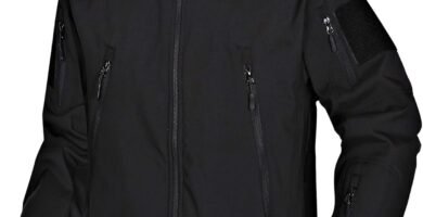 Wisdom Wolf Mens Softshell Waterproof Winter Fleece Lightweight Zip Up Outdoor Military Skiing Hooded Jacket with Multi Pockets Black