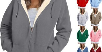 Woman Fleece Jacket,Jackets for Women UK, Full Zip Pocket Hooded Women Coat Winter Solid Warm Soft Teddy Ladies Fleece Jackets Hooded Cardigan Plus Size Long Sleeve Outwear