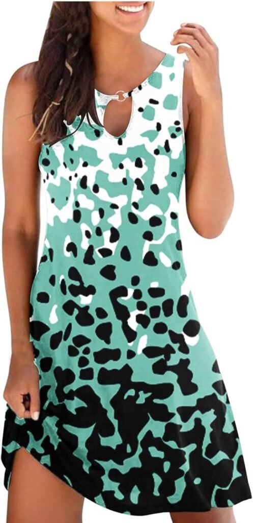 Women Dresses Summer Casual Loose Floral Printed Tank Dress Hollow Out Beach Sundress Sleeveless Dresses Ladies Trendy Tunic Dresses Activewear Dresses for Vacation Cocktail Formal Work Wedding Women Dresses Summer Casual Loose Floral Printed Tank Dress Hollow Out Beach Sundress Sleeveless Dresses Ladies Trendy Tunic Dresses Activewear Dresses for Vacation Cocktail Formal Work Wedding