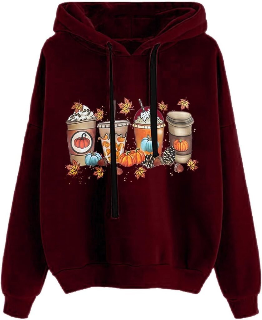 Women Zip up Hoodie Trendy Womens Clothes 2024 Ladies Round Neck Long Sleeve Halloween Print Solid Color Hooded Sweatshirt Fashion Loose Top Hoodie for Teen Girls Crewnecks for Teen Girls