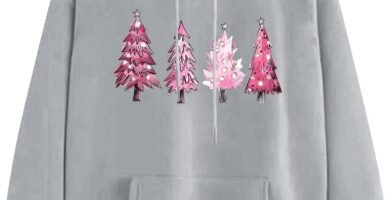 Womens Christmas Hoodie Xmas Tree Print Hooded Sweatshirts Casual Long Sleeve Pullover Jumpers Teen Girls Ladies Drawstring Graphic Tops