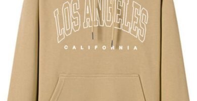 Womens Los Angeles Letter Print Vintage Hoodies Aesthetic Preppy Los Angeles California Backwoods College Pullover Hoodies for Teens Drawstring with Pocket Loose Fitting Fashion Tops