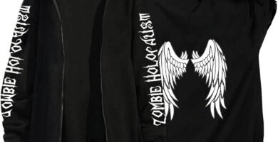 Womens Oversize Sweatshirt Womens Long Sleeve Hoodie Top Gothic Printed Full Zipper Sweatshirt with Pockets Casual Autumn Winter Outerwear Tops fit Teenage Girl Ladies