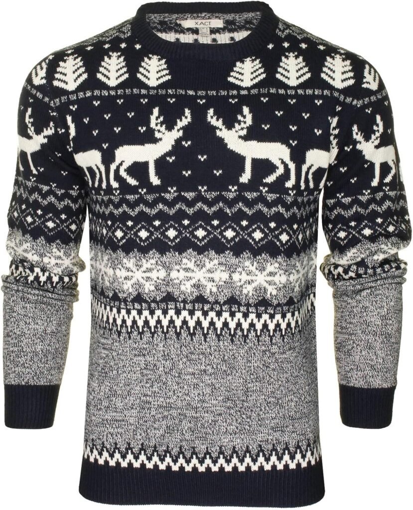 Xact Men’s Nordic ‘Reindeer’ Xmas/Christmas Jumper