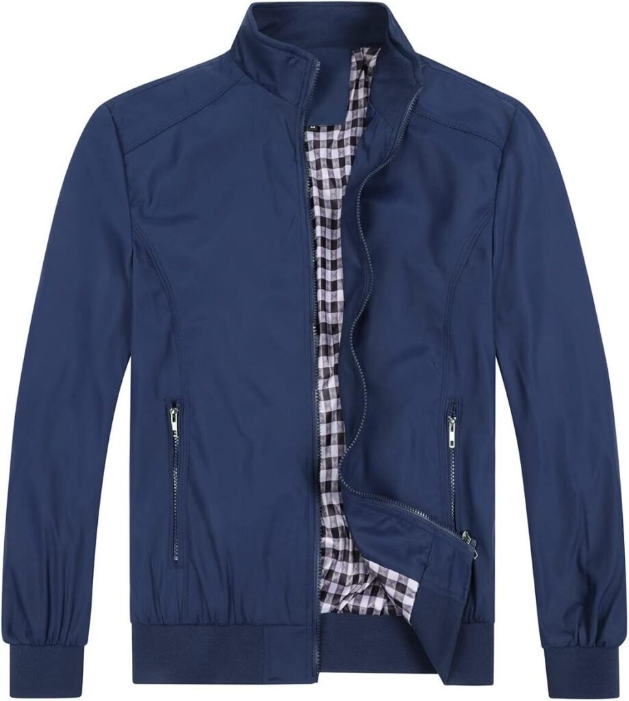 YOUTHUP Men’s Jackets Lightweight Bomber Jacket Casual Cargo Sports Windbreaker Summer Sportswear