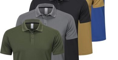 ZENGVEE Men’s Polo Shirts Breathable Quick-Dry Moisture Wicking Workout Golf Gym Sport Polo T Shirts Casual Collared Tennis Top