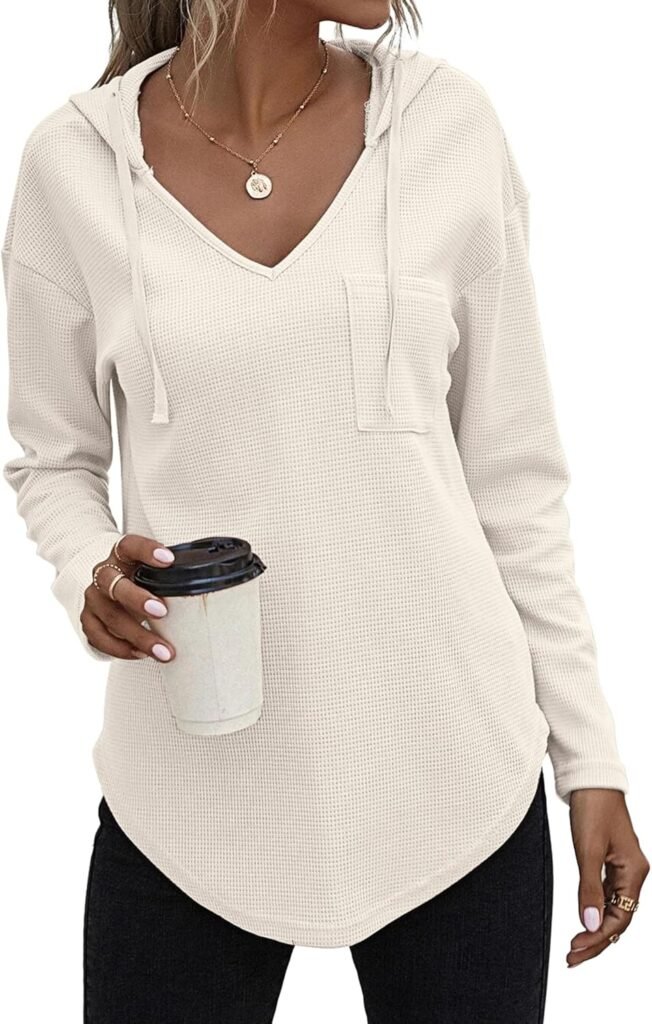 Zeagoo Hoodie Women’s Long Sleeve Hooded Pullover V-Neck Pullover Hooded Shirt Lightweight Sweatshirt with Pockets Hood Long Blouse Zeagoo Hoodie Women’s Long Sleeve Hooded Pullover V-Neck Pullover Hooded Shirt Lightweight Sweatshirt with Pockets Hood Long Blouse