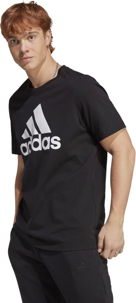 adidas Essentials Single Jersey Big Logo T-Shirt, Cotton, Blue