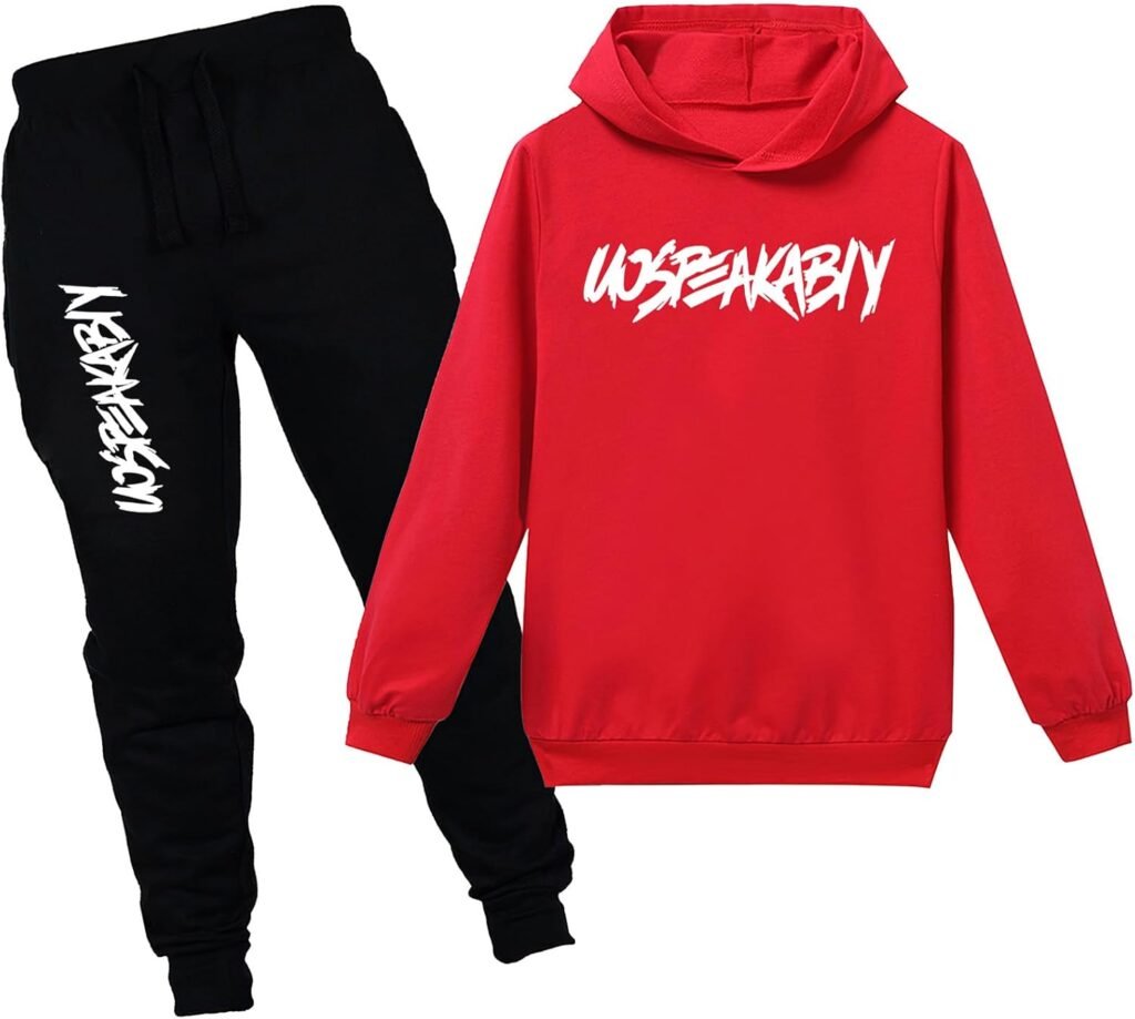 amropi Boy’s Hoodie Tracksuit Sweatshirt and Jogging Pants Clothing Set 2-15 Years