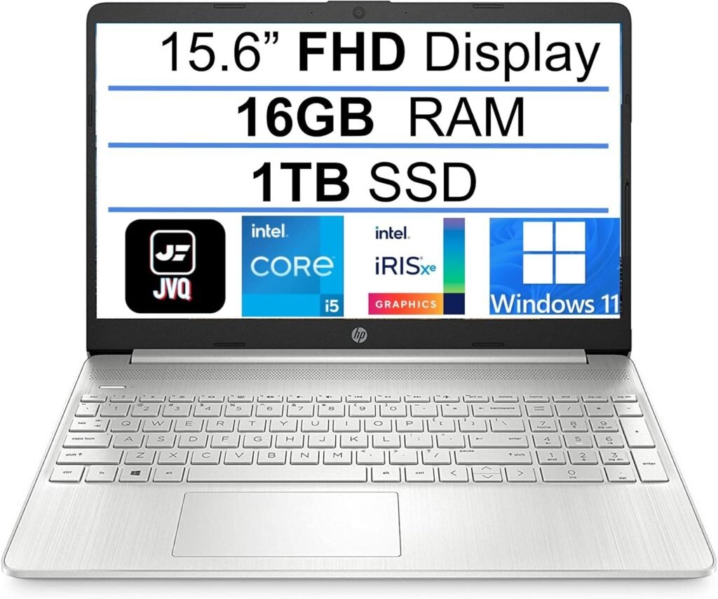hp 2022 Newest 15.6″ FHD 1080P IPS Display Laptop Computer, 11th Gen Intel Quad-Core i5-1135G7(Up to 4.2GHz), 1TB PCIe SSD, 16GB RAM, Webcam, Wi-Fi, Bluetooth, HDMI, Windows 11, Silver
