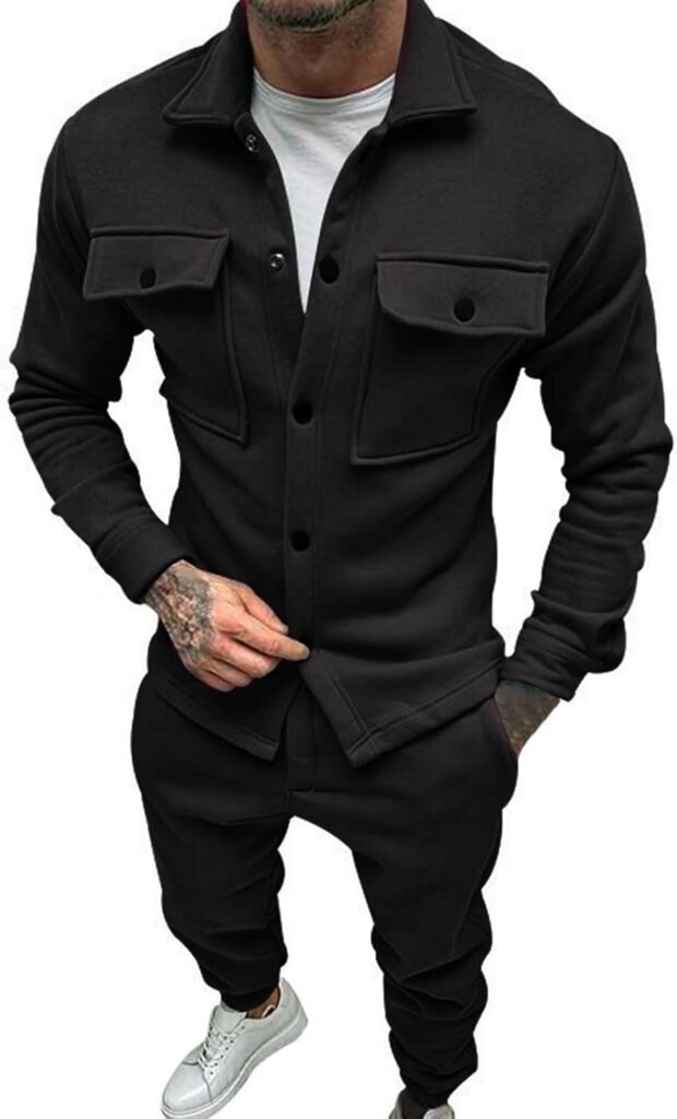 liaddkv Tracksuit for men, suit 2-piece jacket, men’s autumn winter sports suit, 2-piece outfit, sports set, jogging suit, tracksuit, sports suit, jogger, streetwear, men’s leisure suit