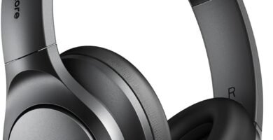 soundcore by Anker Q20i Hybrid Active Noise Cancelling Foldable Headphones, Wireless Over-Ear Bluetooth, 40H Long ANC Playtime, Hi-Res Audio, Big Bass, Customize via an App, Transparency Mode