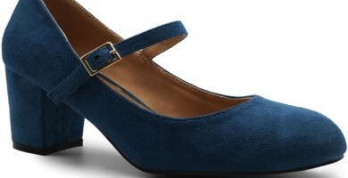 Womens Mid Block Heels Mary Jane Ankle Strap Court Shoes Ladies Comfort Support Work Pumps Formal Smart Office Low Heeled Strappy Slip On Cushioned Dolly Wide Fit Extra Wide Fitting Width Light Shoes