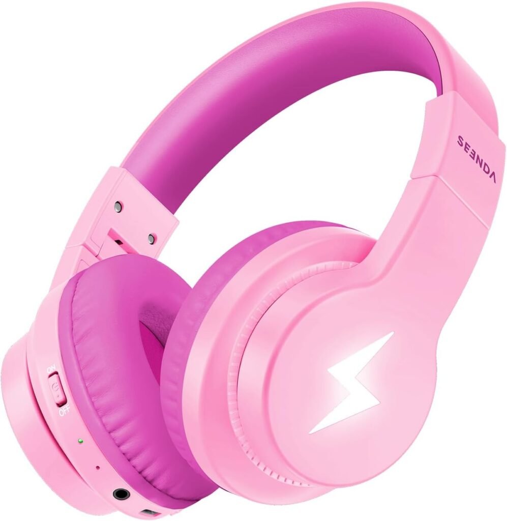 Seenda Kids Bluetooth Headphones, 3 Cool LED Lights Modes Kids Foldable Headphones Over Ear with 85dB/94dB Volume Limited Wireless/Wired Headphones for PC TV Tablet School Airplane Seenda Kids Bluetooth Headphones, 3 Cool LED Lights Modes Kids Foldable Headphones Over Ear with 85dB/94dB Volume Limited Wireless/Wired Headphones for PC TV Tablet School Airplane