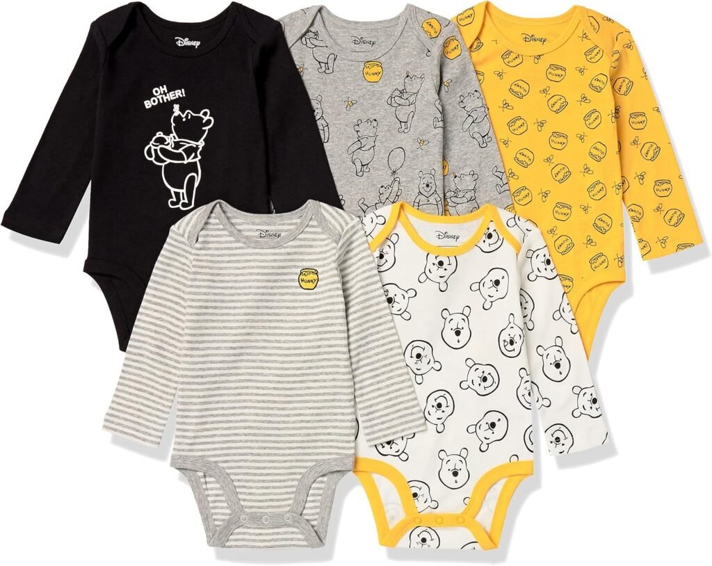 Amazon Essentials Disney | Marvel | Star Wars Unisex Babies’ Long-Sleeve Bodysuits, Pack of 5 Amazon Essentials Disney | Marvel | Star Wars Unisex Babies’ Long-Sleeve Bodysuits, Pack of 5