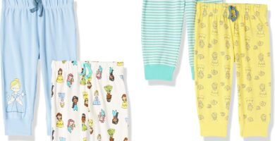 Amazon Essentials Disney | Marvel | Star Wars | Princess Baby Girls’ Trousers, Pack of 4
