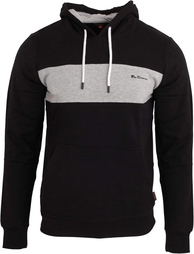 Ben Sherman Mens Stripe Logo Hoodie