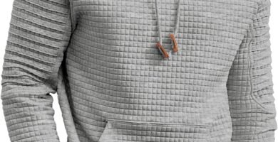 COOFANDY Mens Hoodies Pullover Long Sleeve Waffle Hooded Sweatshirts Drawstring Casual Hoody with Kanga Pocket