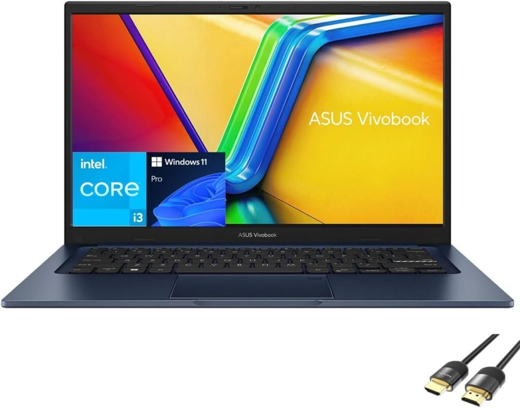 ASUS Vivobook Laptop for Students and Business, 14″ FHD Micro-Edge Display, 12th Gen Core i3-1215U (Up to 4.4 GHz), 24GB RAM, 2TB NVMe SSD, WiFi 6E, 180° Lay-Flat, USB-C, Webcam, PDG HDMI, Win 11 Pro