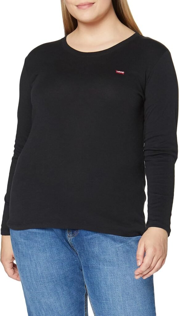 Levi’s Women’s Plus Size Long-Sleeve Baby Tee T-Shirt