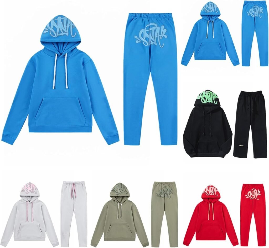 Mens Casual Tracksuit Full Set, 2 Piece 𝓢𝔂𝓷𝓪 𝓦𝓸𝓻𝓵𝓭 Hoodies with Sweatpants Sets, Track Jackets and Joggers Bottom 2 Piece Outfit, Sport Running Jogging Athletic Sweat Suit