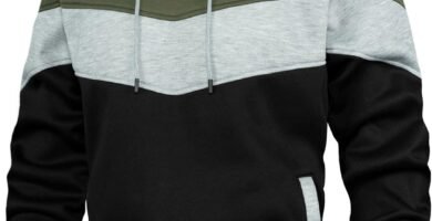 AOTORR Men’s Fleece Hoodie Pullover Casual Hooded Sweatshirt Contrast Color Top with Kanga Pocket