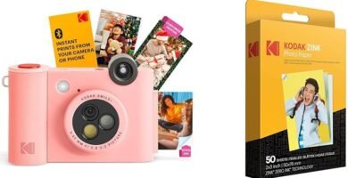 KODAK Smile+ 2-in-1 Digital Instant Print Camera & Wireless Bluetooth Photo Printer + KODAK 2″x3″ Premium Photo Paper (50 Sheets)