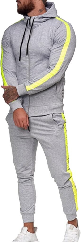 Mens Gym Clothes Sets Simply Loose Two-Piece Set Casual Athletic Suits Comfortable Oversized Daily Tracksuit Set Soft Full Sleeve Outfit Running Sweatpants Fall Winter Activewear Hoodies