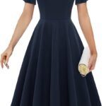 Bridesmay Cocktail Dress for Women 2024,Modest Homecoming Dresses with Sleeves,Semi Formal Wedding Guest Dress