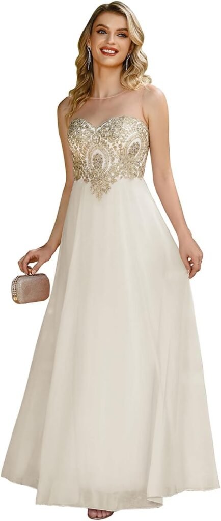 MisShow Elegant Lace Chiffon Prom Dress Maxi Sleeveless Long Evening Dress Ball Gowns Dress for Wedding Guest Dress 620 MisShow Elegant Lace Chiffon Prom Dress Maxi Sleeveless Long Evening Dress Ball Gowns Dress for Wedding Guest Dress 620
