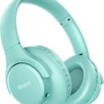 KVIDIO Bluetooth Headphones Over Ear, 65 Hours Playtime Wireless Headphones with Microphone, Foldable Lightweight Headset with Deep Bass,HiFi Stereo Sound for Travel Work PC Cellphone (Green)