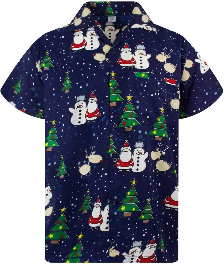 Mens Christmas Shirt Outdoor Holiday Short Sleeve Winter Vacation Xmas Tshirt Funny Trendy Button Down Fall Hawaiian Santa Outfits Plus Size 3D Print Beach Tops Christmas Outfits for Men