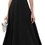 Husmeu Summer Dresses for Women Wedding Guest Dresses Elegant Long Sweetheart Neckline Sleeveless Cocktail Dress