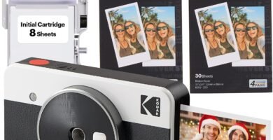 KODAK Mini Shot 2 Retro Christmas Gifts 4Pass 2-in-1 Instant Camera and Photo Printer (5.3 x 8.6 cm) + Initial 8 Sheets + 60 Sheets Bundle, White KODAK Mini Shot 2 Retro Christmas Gifts 4Pass 2-in-1 Instant Camera and Photo Printer (5.3 x 8.6 cm) + Initial 8 Sheets + 60 Sheets Bundle, White