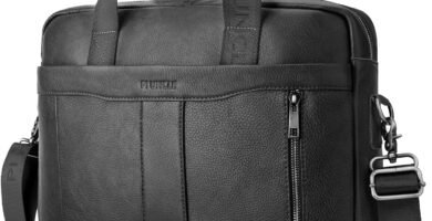 BAGZY Laptop Bag for Men Leather 15.6 Inch Laptop Briefcase Laptop Case Gifts for Men Laptop Messenger Shoulder Bag for PC Laptop Business Handbag Document Bag for Office Business College (Black) BAGZY Laptop Bag for Men Leather 15.6 Inch Laptop Briefcase Laptop Case Gifts for Men Laptop Messenger Shoulder Bag for PC Laptop Business Handbag Document Bag for Office Business College (Black)