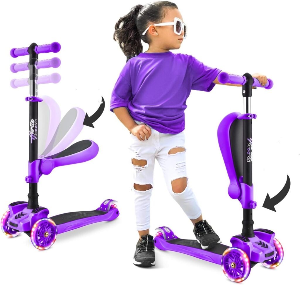 Hurtle, 3 Wheel Try Scooter for Kids – Ages 2-12, Kids Scooter, Boys & Girls Scooter, w/ Flip-able Seat, Scooter for 2+ Year Old, Foldable Kick Toddler Scooter, Flashing Lights, Adjustable Height Hurtle, 3 Wheel Try Scooter for Kids – Ages 2-12, Kids Scooter, Boys & Girls Scooter, w/ Flip-able Seat, Scooter for 2+ Year Old, Foldable Kick Toddler Scooter, Flashing Lights, Adjustable Height