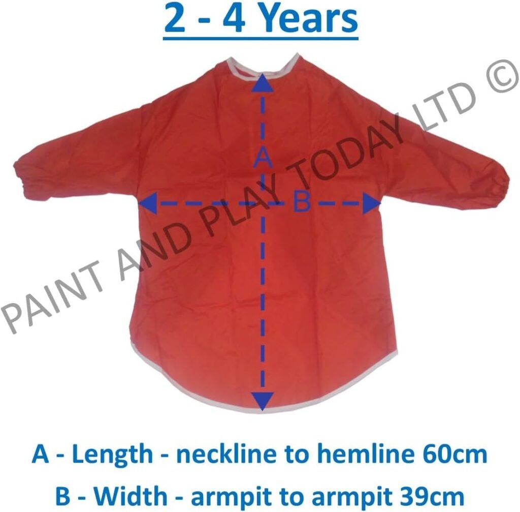 Childrens Kids Toddler Waterproof Play Apron – Age 2-4 Years – Painting, Baking, Cooking, Smock – Red Childrens Kids Toddler Waterproof Play Apron – Age 2-4 Years – Painting, Baking, Cooking, Smock – Red