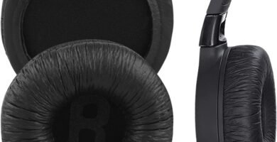 Geekria QuickFit Leatherette Replacement Ear Pads for JBL JR300, JR300BT, T450BT, T500BT, Tune 500, Tune 500BT, Tune 510BT, Tune 600BTNC Headphones Ear Cushions, Headset Earpads (Black)