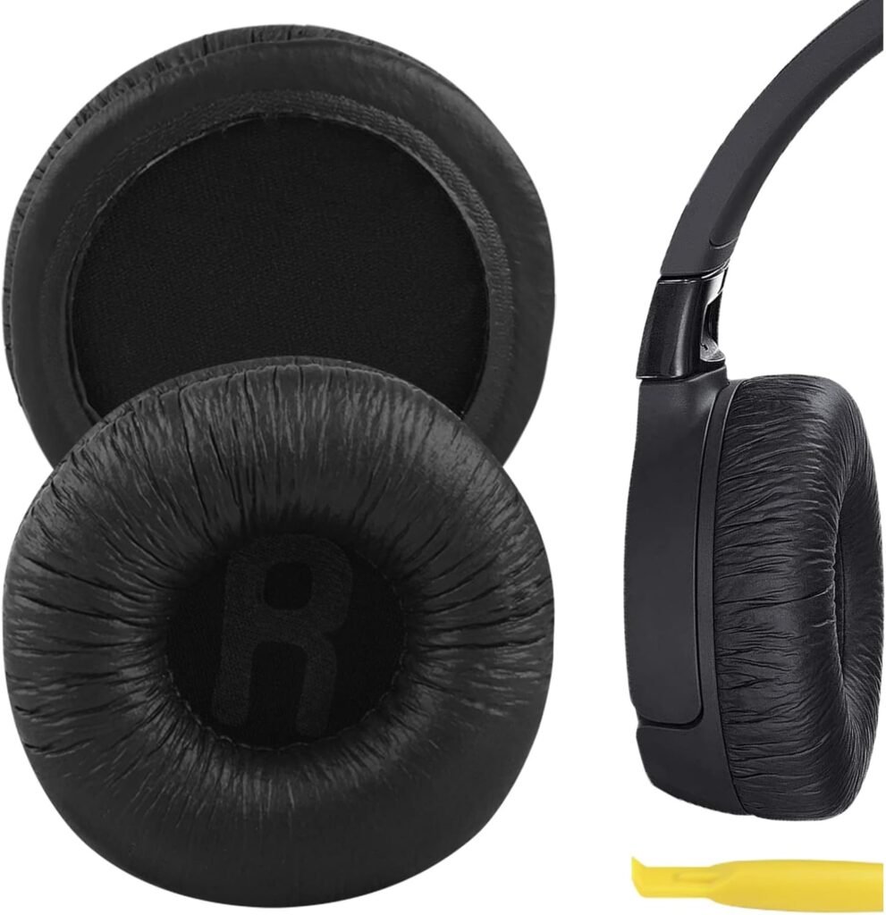 Geekria QuickFit Leatherette Replacement Ear Pads for JBL JR300, JR300BT, T450BT, T500BT, Tune 500, Tune 500BT, Tune 510BT, Tune 600BTNC Headphones Ear Cushions, Headset Earpads (Black) Geekria QuickFit Leatherette Replacement Ear Pads for JBL JR300, JR300BT, T450BT, T500BT, Tune 500, Tune 500BT, Tune 510BT, Tune 600BTNC Headphones Ear Cushions, Headset Earpads (Black)