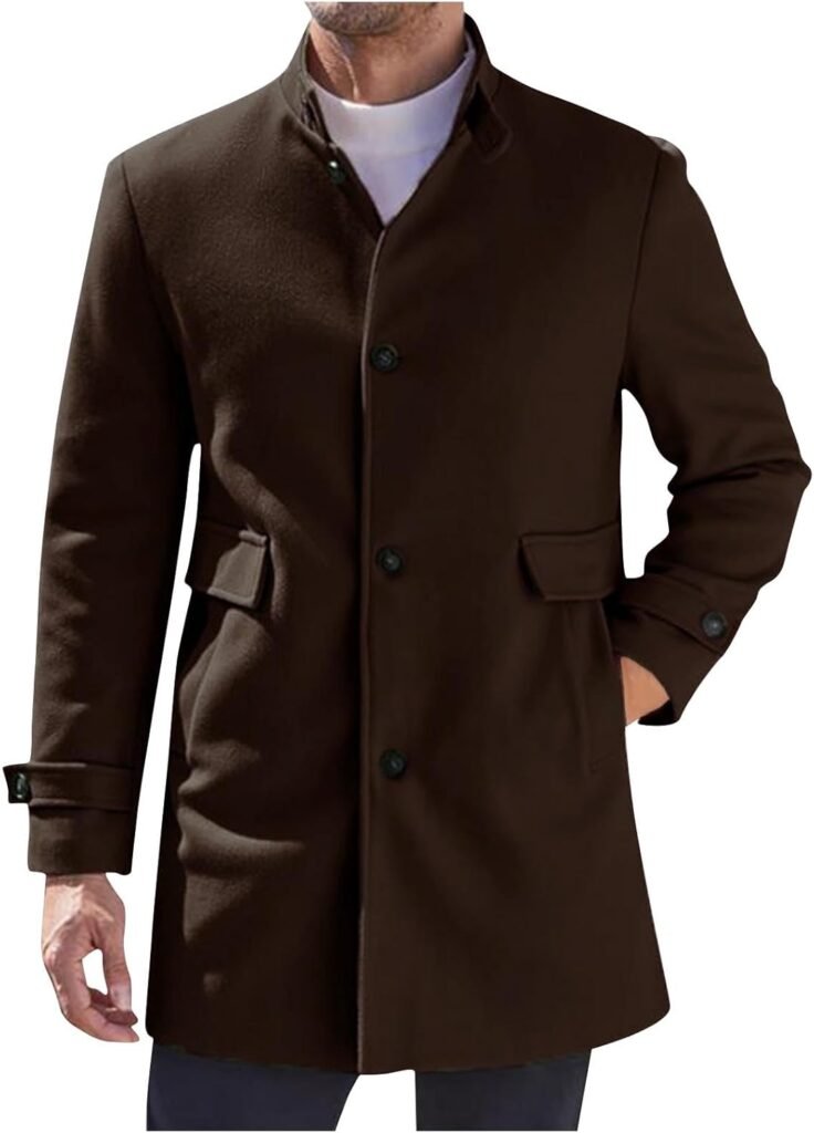 Mens Long Trench Neck Jacket Windbreaker Coats for Mens Basic Fall Winter Trench 2024 Trendy Y2K Mens Long Trench Neck Jacket Windbreaker Coats for Mens Basic Fall Winter Trench 2024 Trendy Y2K