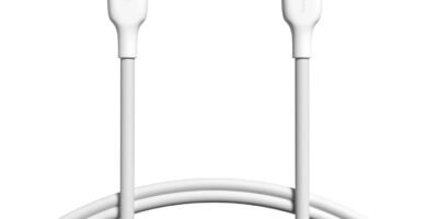 Amazon Basics USB-C to USB-C 2.0 Fast Charger Cable, 480Mbps Speed, 60W, USB-IF Certified, for Apple iPhone 15, iPad, Samsung Galaxy, Tablets, Laptops, 0.91 m, White