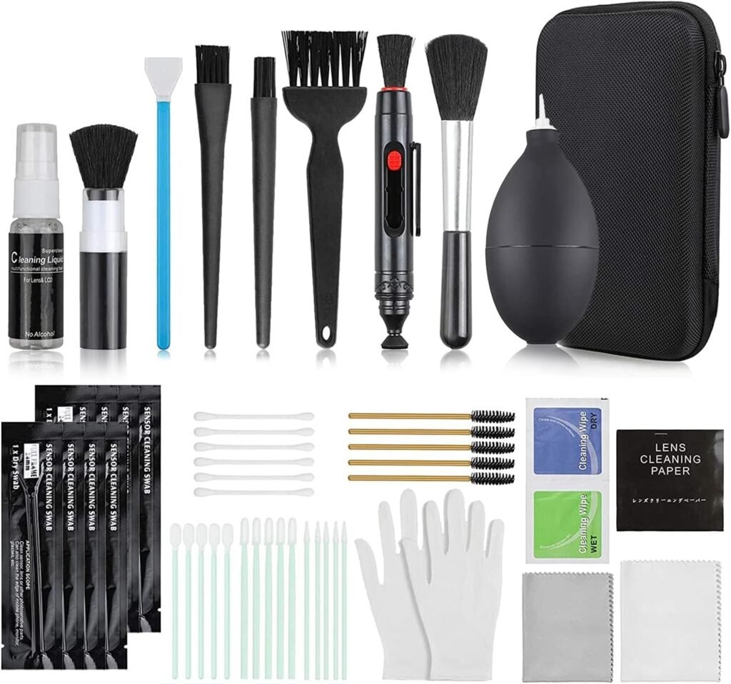 18-in-1 Professional Camera Cleaning Kit, DSLR Camera Cleaning Accessories (with Storage Box), Rocket Air Blower/Lens Cleaning Pen/Cleaning Cloth/Lens Brush and Lens Cleaner