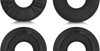 2 Pairs Black Leather Earpads Wrinkled Leather Headphone Covers,Comfortable Noise Isolating Foam Round Ear Pads,Headphone Spare Replacement Parts,Compatible with Sony WH-CH500,ZX100,ZX330,CH510