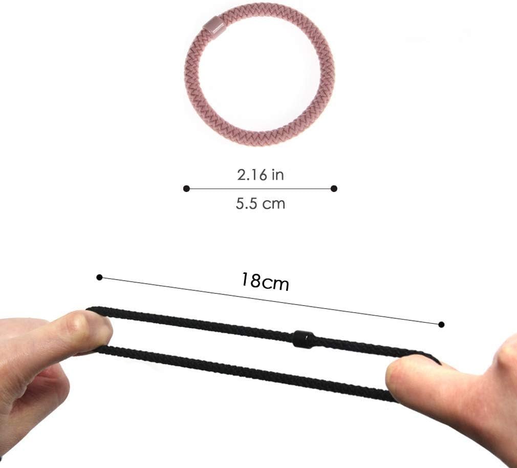 20PCS Cotton Hair Ties Seam Elastic Multicolored Hair Bands Thick Ponytail Band 4.5cm in Diameter Hair Accessories for Women and Girls