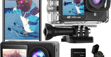 4K30FPS Dual Screen Action Camera with 32GB SD Card, Touchscreen Pre-recording 20MP Underwater Camera, 131FT Waterproof Cameras,2.4G Remote Control Sports Camera, 2 Batteries Helmet Accessories Kit