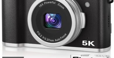 5K Digital Camera for Photography, 48MP Autofocus Vlogging Camera with Viewfinder & Dual Camera, 16X Digital Zoom Point and Shoot Cameras with 32GB SD Card 2 Batteries Compact Travel Camera