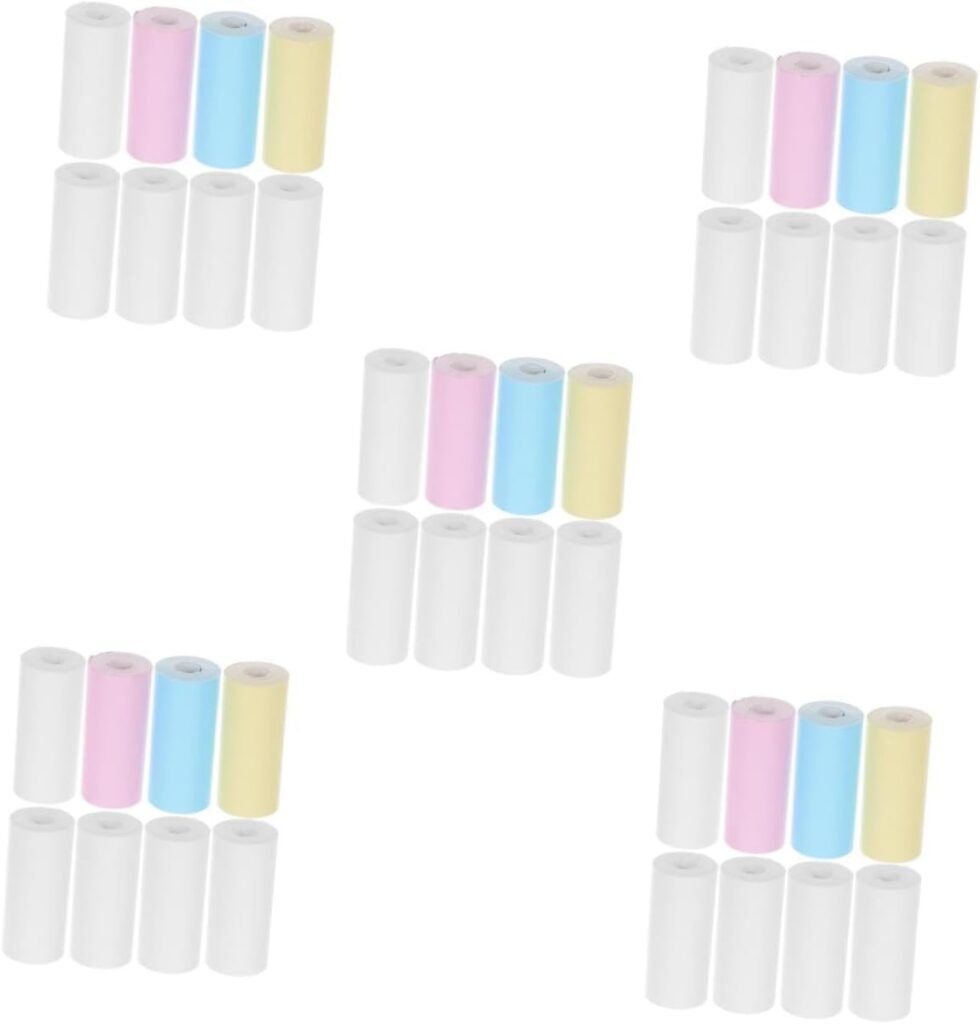 5sets 5sets Thermal Paper Cameras Sticker Printer Mini Photo Printer Mini Room Printer for Labels Mini Thermal Printer Paper Thermal Adhensive Paper Mini Printer Sticker 18rolls*5 HOODANCOS