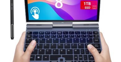 8 inch Mini Laptop HD Touchscreen Portable 2-in-1 Computer,Windows 11 Pro Small Laptop for Business and Students,Intel N100 12GB LPDDR5 1TB M.2 SSD,Wi-Fi 6,BT5.2 2MP Camera,G-Sensor,HDMI,Type C 8 inch Mini Laptop HD Touchscreen Portable 2-in-1 Computer,Windows 11 Pro Small Laptop for Business and Students,Intel N100 12GB LPDDR5 1TB M.2 SSD,Wi-Fi 6,BT5.2 2MP Camera,G-Sensor,HDMI,Type C